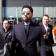 Jussie Smollett leaves court in Chicago March 26, 2019 after prosecutors announced all charges against him were being dropped.